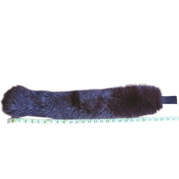 Surell Finland Genuine Brown Fox Fur Headband Scarf Hat Adustable Two In One - Picture 6 of 11